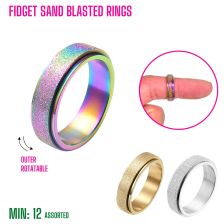 TO-FIDGETRING5  - Fidget  Sand Blasted Rings 