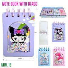 ST-NOTEBOOKBEAD - Kuromi Note book with Bead